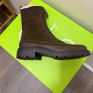 Suede Ankle Boots Olive Green